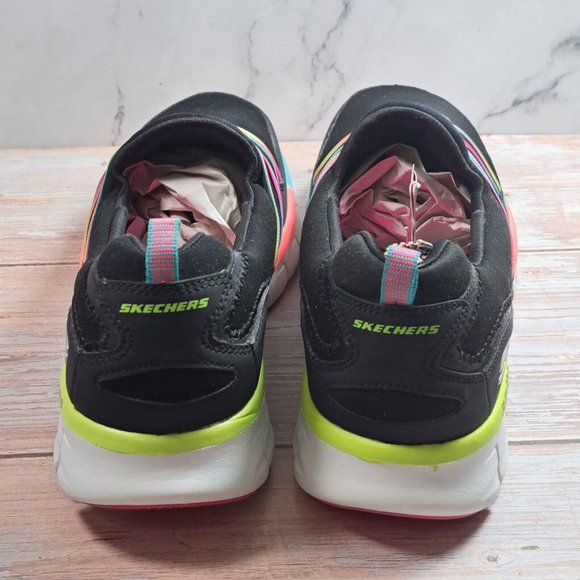 Skechers Black with Multicolor Stripes Athletic Shoes #126 - Picture 4 of 9